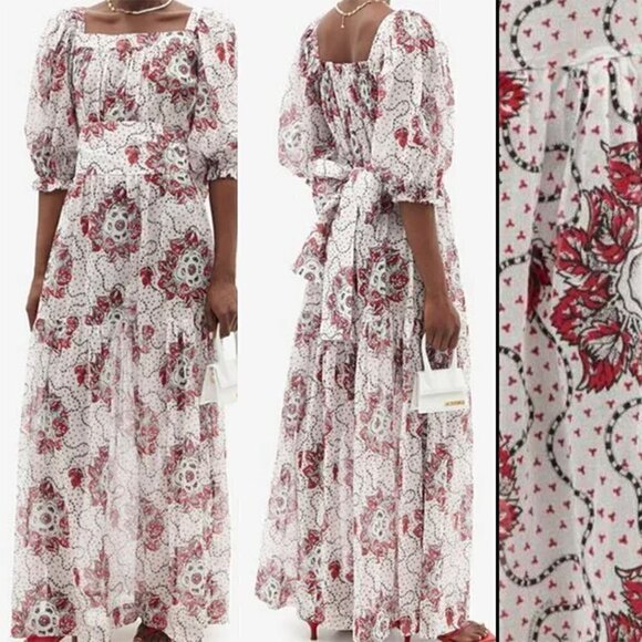 NWT The Vampire's Wife The Guardian Meadow Rose Print Poplin Maxi Dress US12 - Picture 1 of 16
